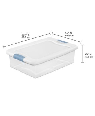 Sterilite 32 Quart Clear Stackable Latching Storage Box Containers, 18 Pack
