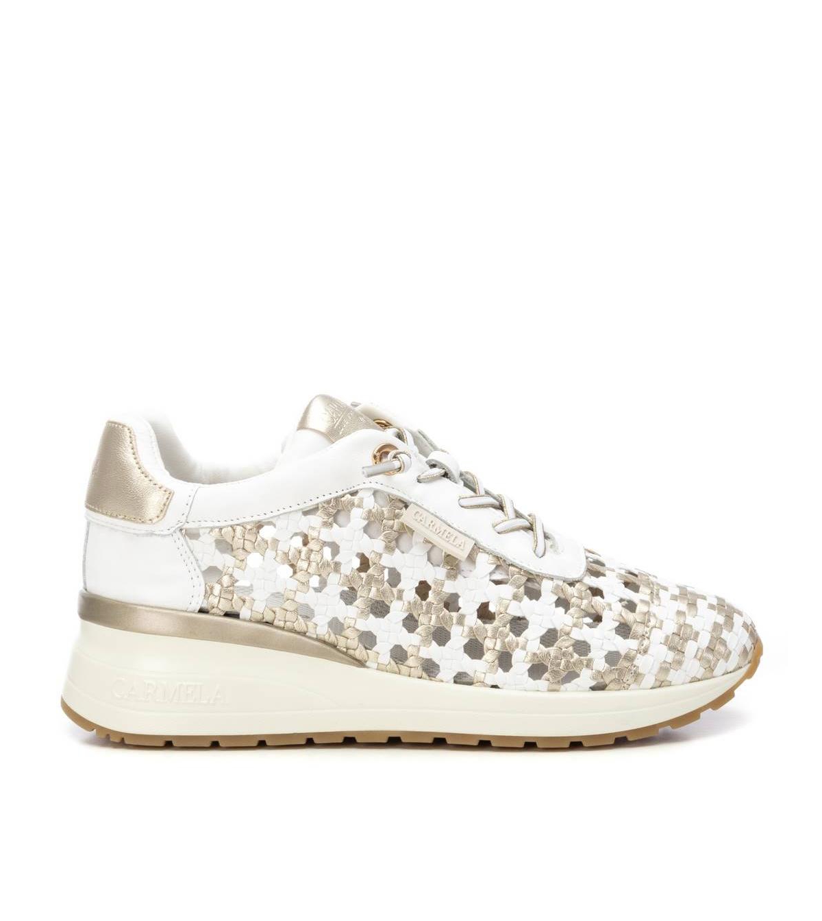 Carmela Leather Women's Braided Sneakers By Xti - Camel