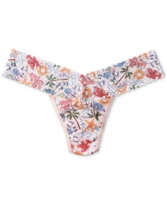 Women's Printed Signature Lace Low Rise Thong