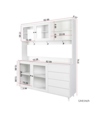 StreamdaleFurniture Large Microwave Shelf Kitchen Hutch Cabinet
