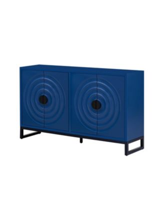 Streamdale Rubberwood Veneer Sideboard Cabinet with Adjustable Shelves