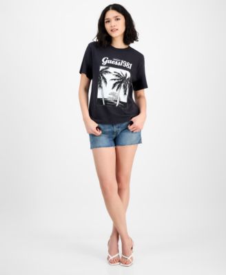 Women's Palm Print Crewneck T-Shirt 