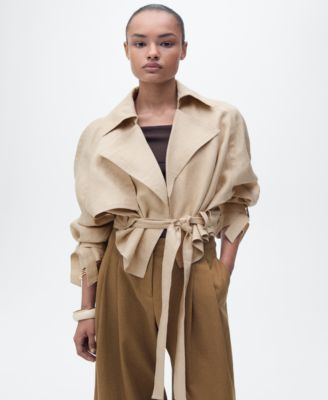 MANGO - Women's Belted Linen Jacket