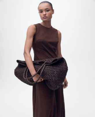 Women's Puffed Hem Midi Dress