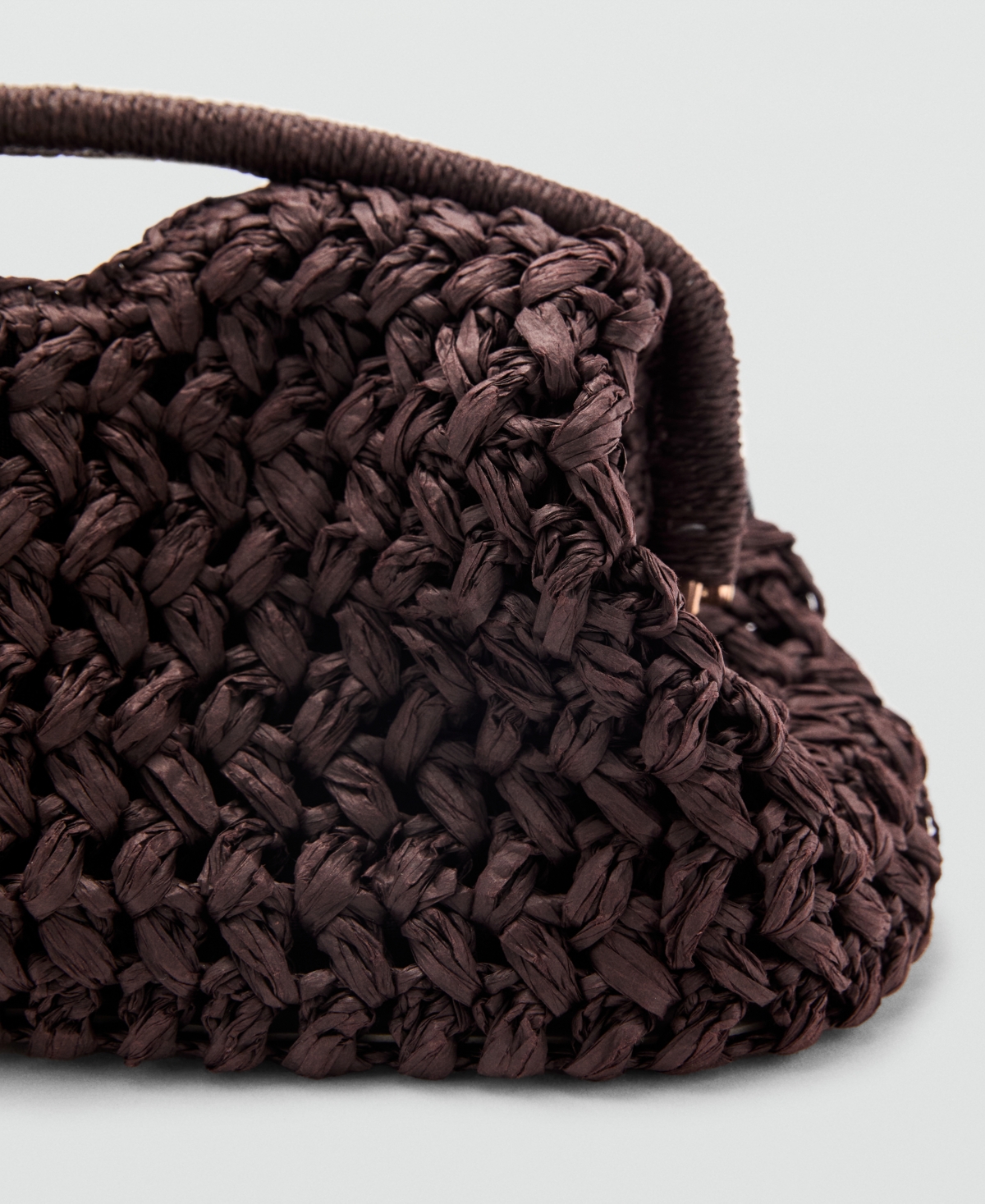 Mango Women's Natural Fiber Clutch Bag