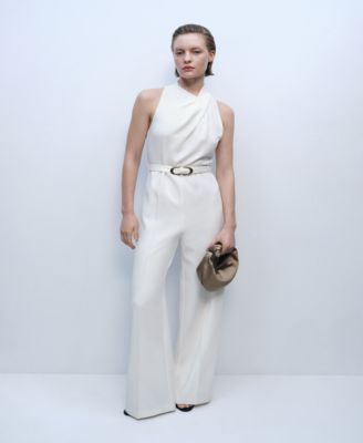 MANGO - Women's Belt Long Jumpsuit