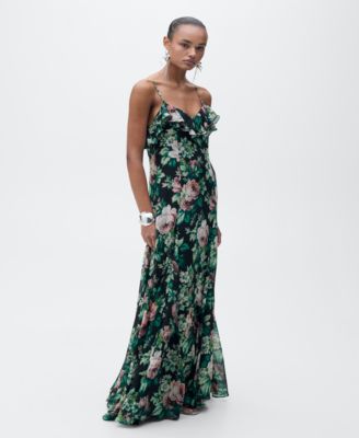MANGO - Women's Ruffled Floral Print Dress
