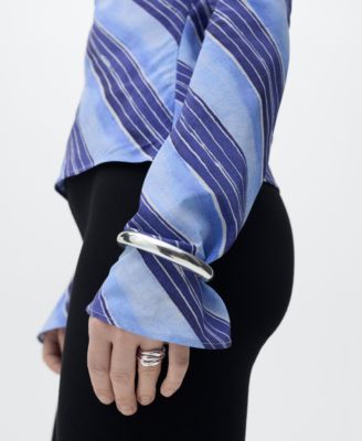 Women's Asymmetrical Striped Blouse
