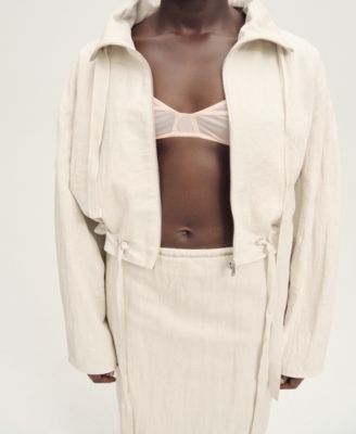 Women's Linen Blend Crop Jacket