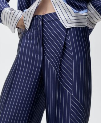 Women's Combined Stripes Satin Pants