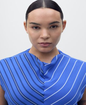 Women's Combined Striped Flared Dress