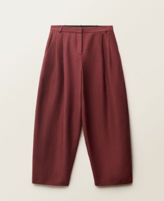 Women's Wide Leg Linen-Blend Suit Pants