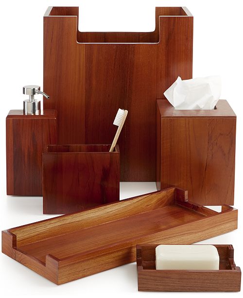Hotel Collection CLOSEOUT! Teak Wood Bath Accessories ...