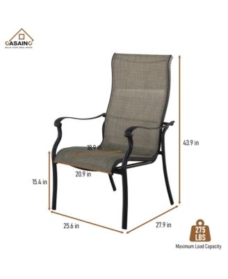 PVC-Coated Polyester Fabric Cast Aluminum Frame Dining Chair (Set of 4)