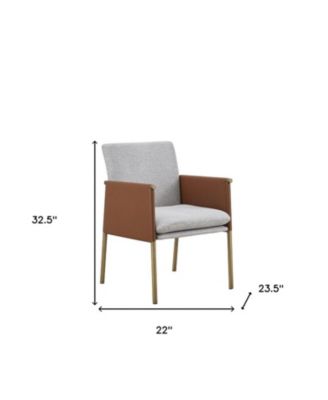 Upholstered Fabric Dining Arm Chair with Cushioned Seat and Backrest