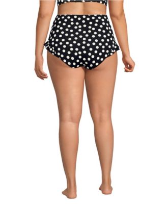 Women's Ruffle High Waisted High Leg Bikini Bottoms