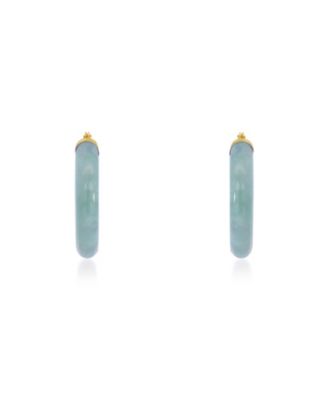 Jade Hoop Earrings 25 millimeters