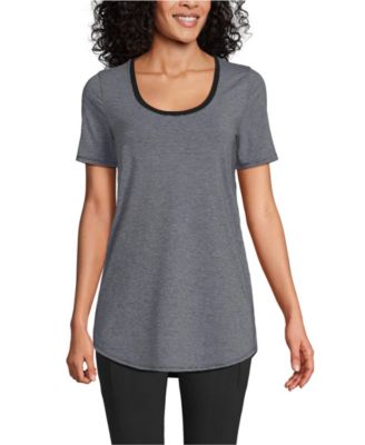 Women's Short Sleeve Power Performance Scoop Neck Curved Hem Tunic Tee