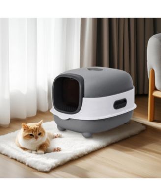 Hooded Front-Entry Cat Litter Box With Scoop for Cats