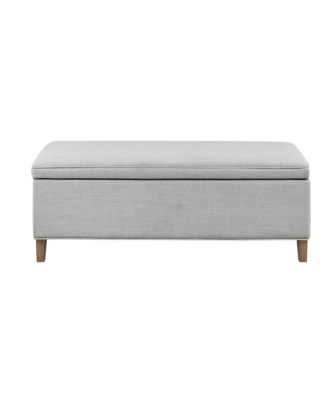 Rectangular Upholstered Storage Bench with Soft Close Lid, Solid Wood Legs for Entryway, Bedroom, or Living Room-The Pop Home