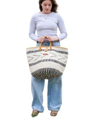 Balance Point Handwoven Straw Sisal Basket Tote Bag