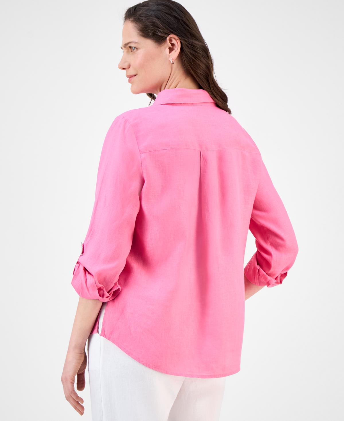 CHARTER CLUB WOMEN'S 100% LINEN SHIRT, CREATED FOR MACY'S 