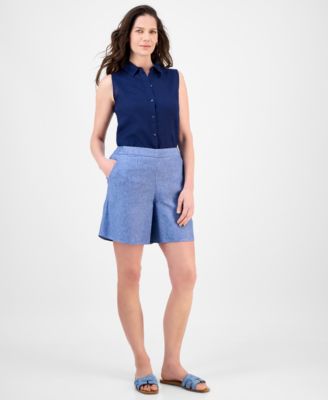 Charter Club - Women's High-Rise Wide-Leg Shorts