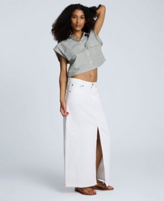 Kenneth Cole Women's Fray-Hem Slit-Front Maxi Skirt - Macy's