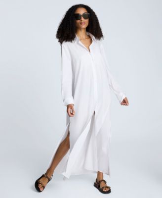 Women's Long-Sleeve Maxi Shirtdress