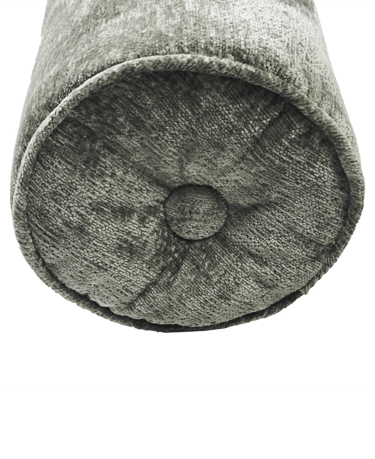 Ediehome Delmonico Chenille Lumbar Neck Roll Decorative Pillow, 7"x18" In Green