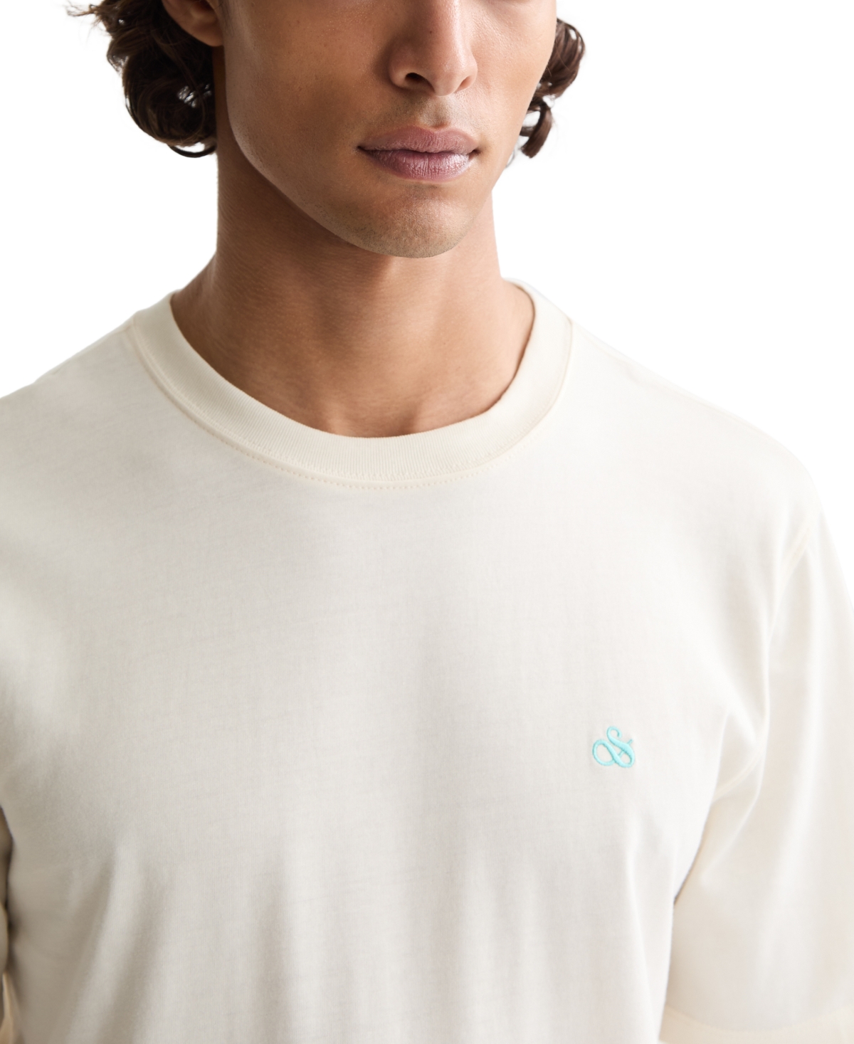 Scotch & Soda Embroidered Logo Organic Cotton Graphic T-shirt In Yellow