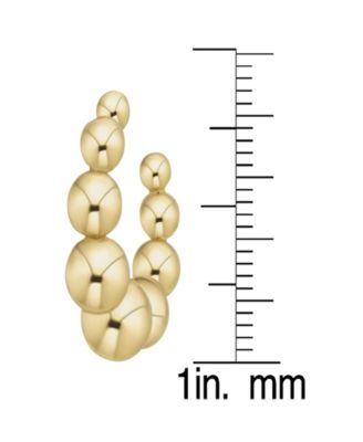 Ball Bead Hoop 14K Gold Plate Earrings