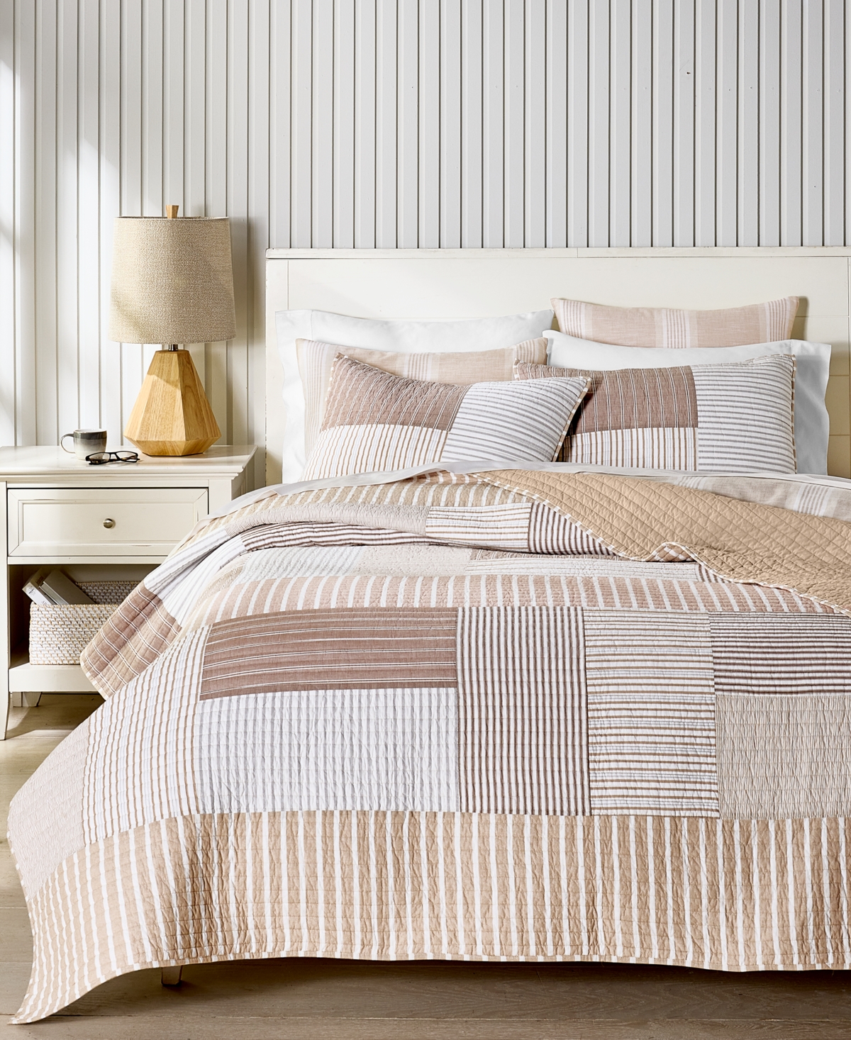 Charter Club Seaside Patchwork 3-pc. Quilt Set, King, Exclusively At Macy's In Sand