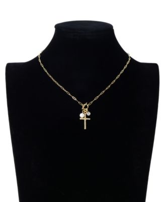 Crystal Cross Charm Necklace