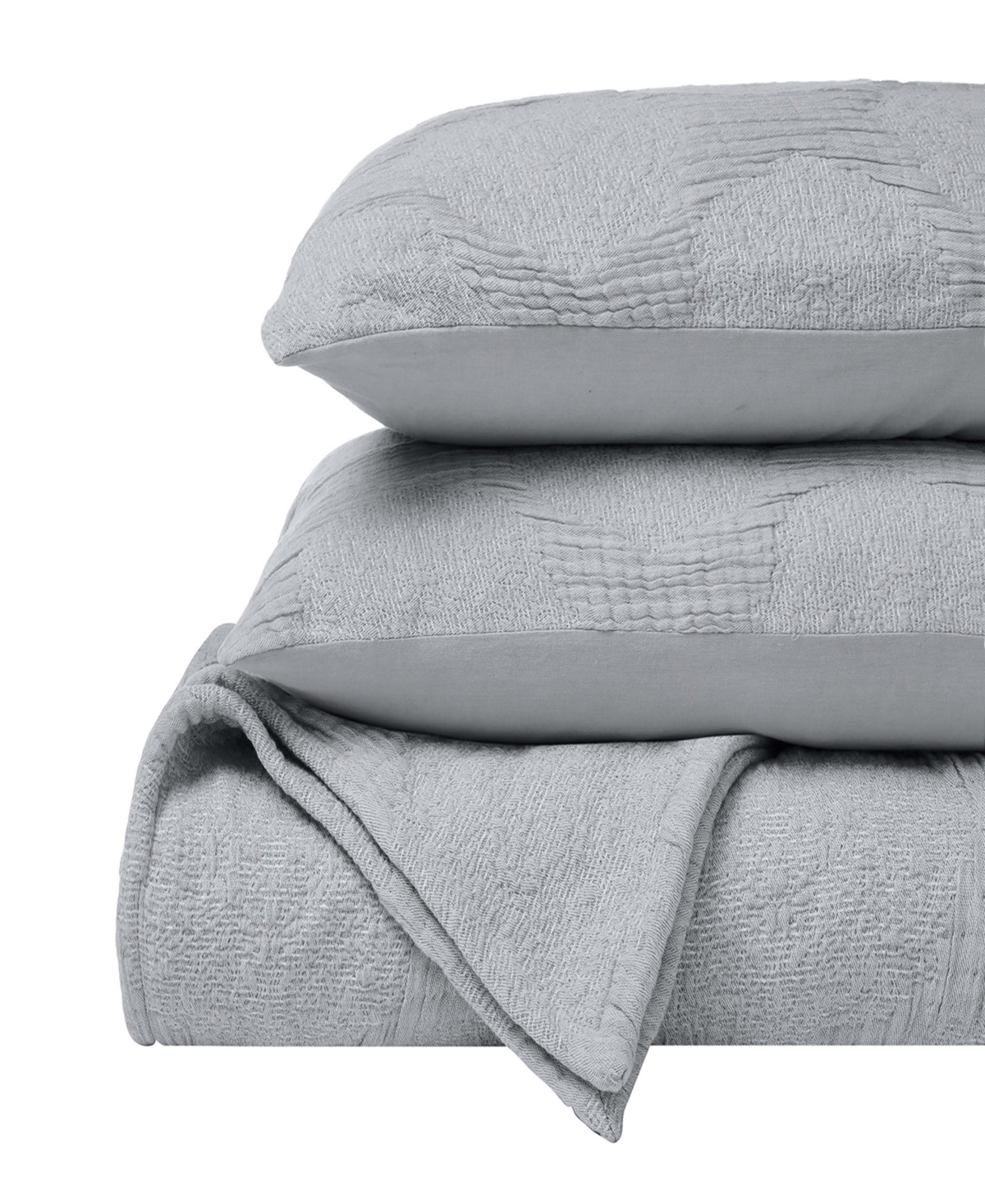 Superior Tanta Crinkle Woven 3-pc. Coverlet Set, King In Gray