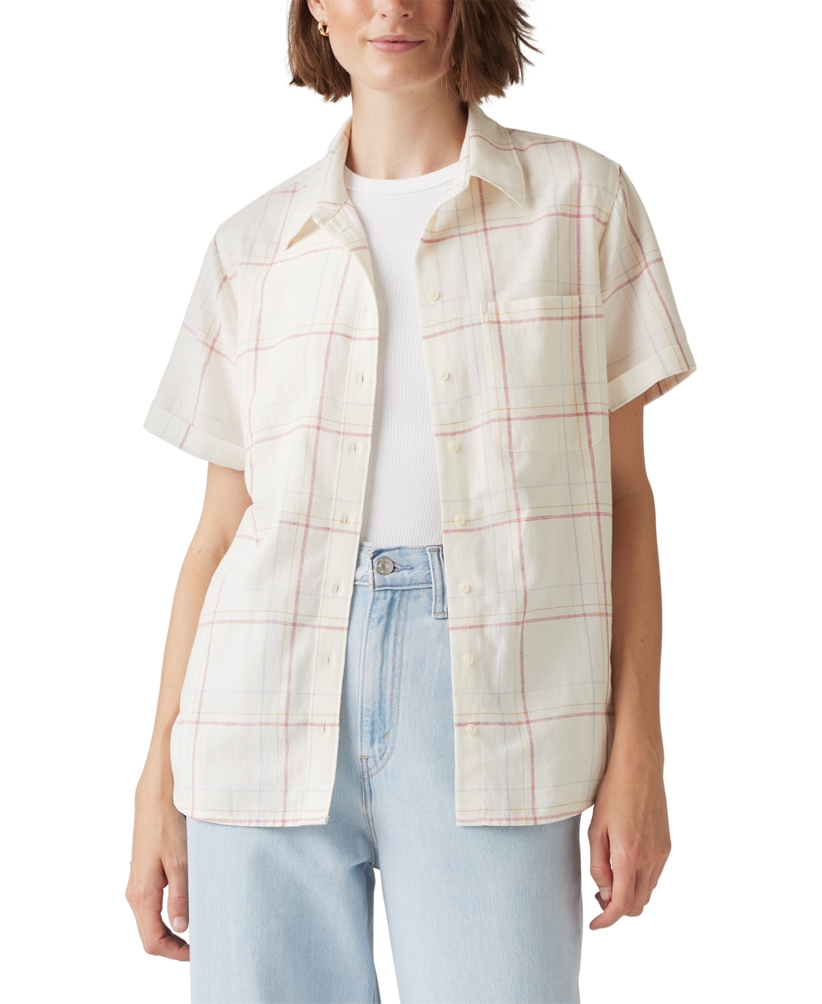 LEVI'S WOMEN'S DARLENE PRINTED SHORT-SLEEVE SHIRT 