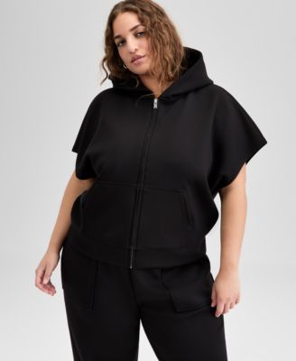 Women's Short-Sleeve Cozy Scuba Hoodie, P/XXS-4X, Macy's Exclusive