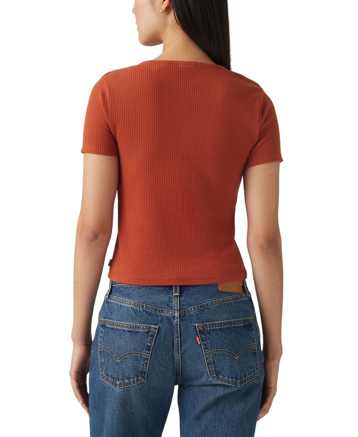 LEVI'S WOMEN'S MUSE SHORT-SLEEVE BUTTON-FRONT TOP 