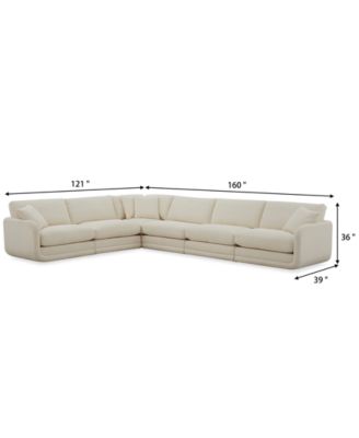 Daryll 6-Pc. Fabric L Sectional, Exclusively at Macy's