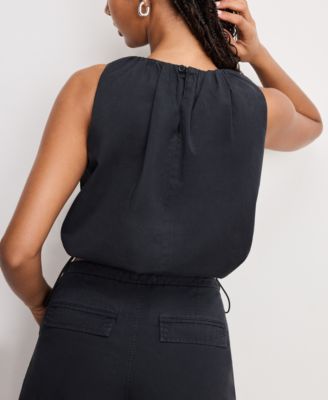 Women's Cotton Twill Parachute Bubble Top, Regular & Plus Size