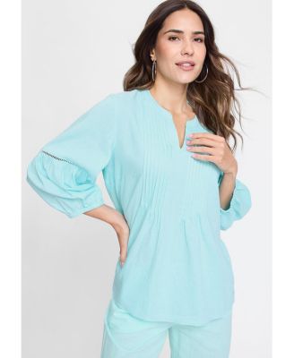 Women's Linen Blend Boho Blouse