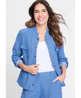 Women's Collarless Safari Jacket