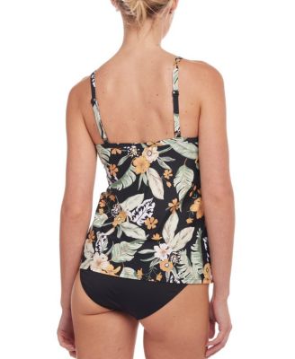 Women's Tropical Print Underwire Tankini Swimsuit Top