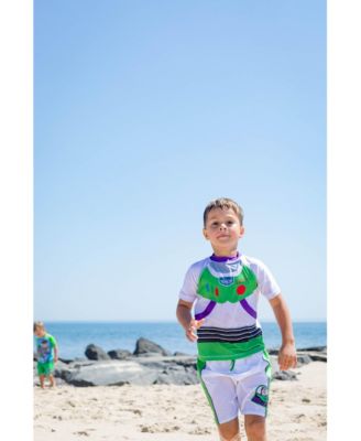 Toddler Boys Pullover Rash Guard and Swim Trunks Outfit Set