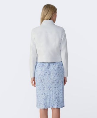 Women's Bomber Leather Jacket, Created for Macy's