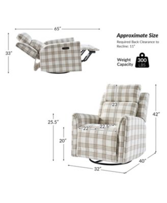 Alfons Swivel And Rocker Power Recliner With Headrest