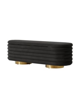 Rupert Bench with Gold-finished Metal Legs