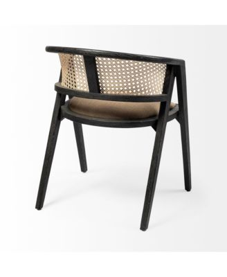 Open Back Linen Dining Arm Chair with Cushioned Seat for Home or Restaurant Use