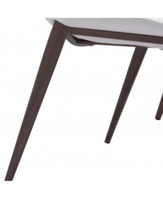 Set of Two Upholstered Faux Leather Open Back Dining Side Chairs