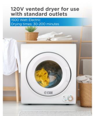 3.5 Cu. Ft. Portable Electric Dryer, Front Load, 120V, 1500W, Holds 13.2 lbs Laundry, Stainless Steel Drum